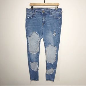 Old Navy Destroyed Raw Hem Rockstar Jeans Sz 16